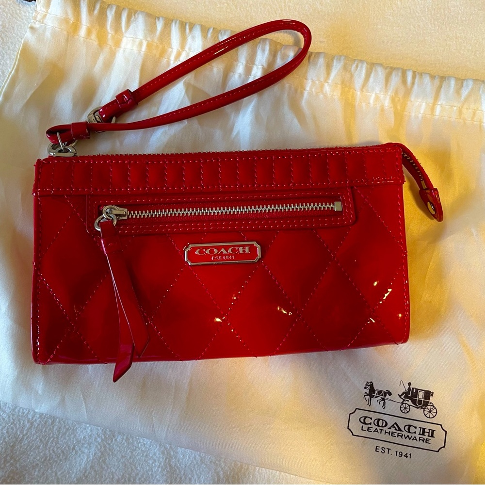 Patent Leather Coach Wristlet